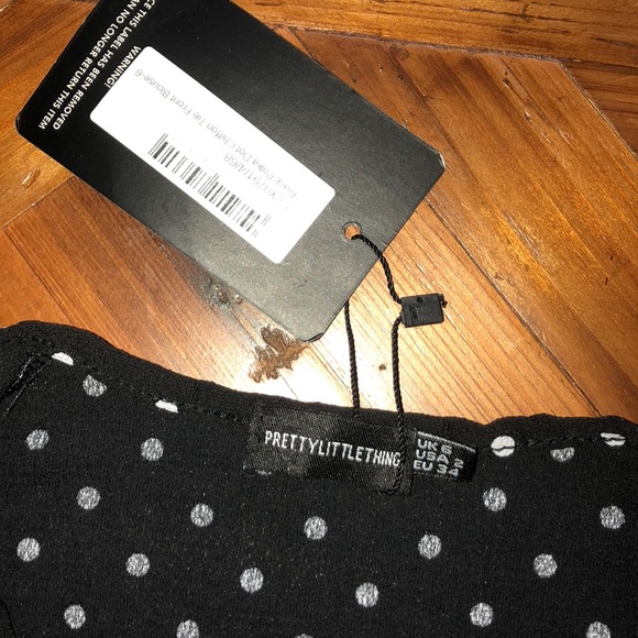 polka dot black wrapped cropped shirt - Picture 2 of 5